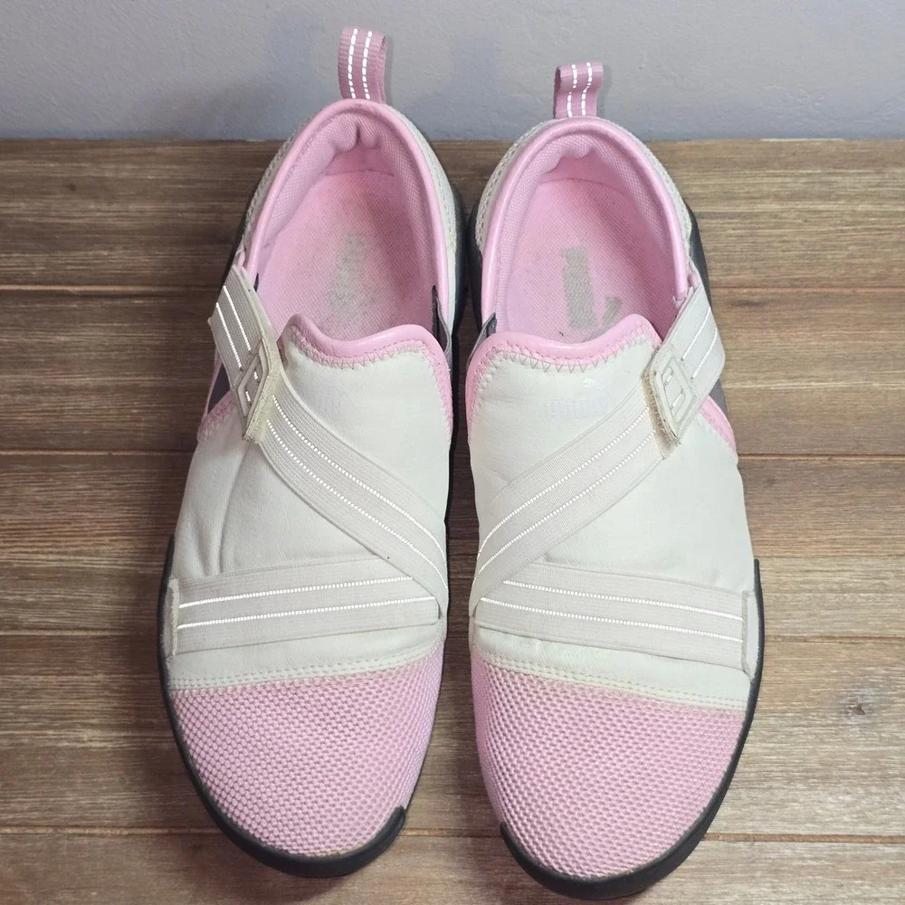 Puma Women Slip On Sneakers Pink White Reflective Y2K 343352-02 Size 9 USW